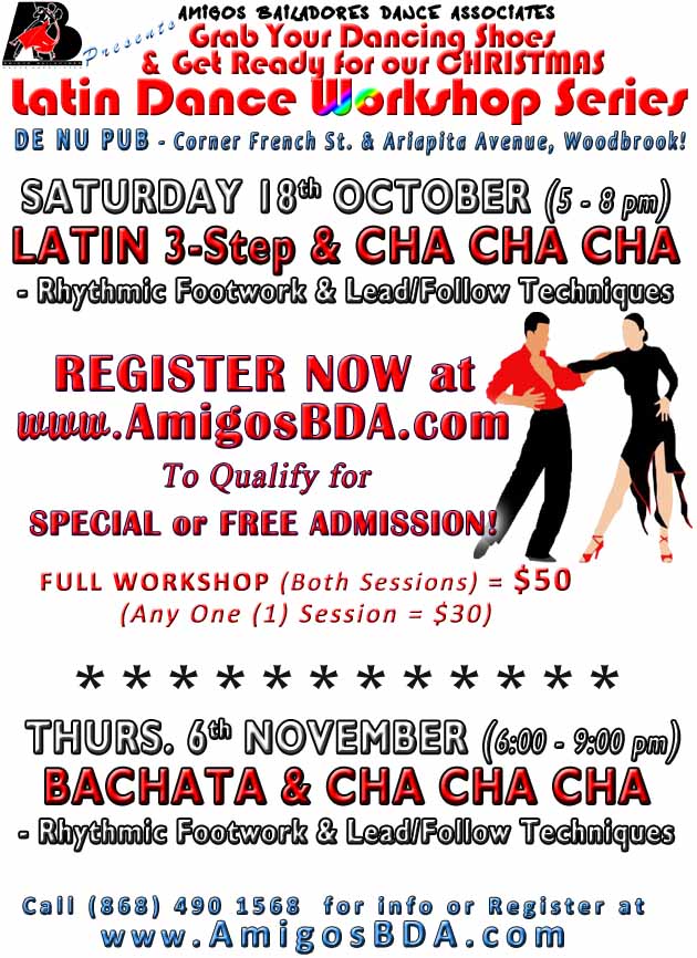 Latin Dance Workshops in Bachata and Salsa (Mambo)